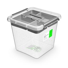 Антибактеріальний пластиковий харчовий контейнер з мікрочастинками срібла 13 л 29,5x29,5x26.5 Orplast 1397 ручка + вставка