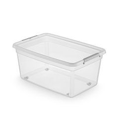 Универсальный пластиковый контейнер для хранения с клипсами и колесами 40 л 58,5x39,5x28 см BaseStore wheel 2722