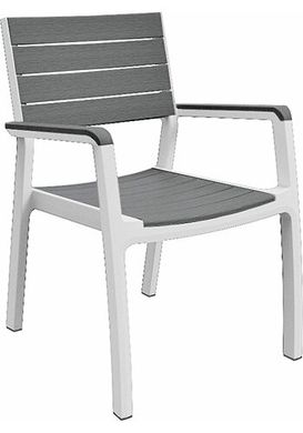 Садовий стілець KETER HARMONY Armchair 236052 білий / сірий пластиковий для саду, тераси,балкона і патіо
