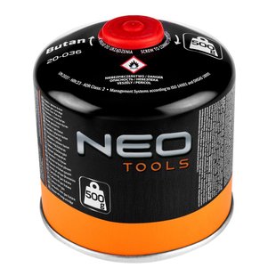 Балон з бутановим газом 500 г, що нагвинчується Neo Tools 20-036