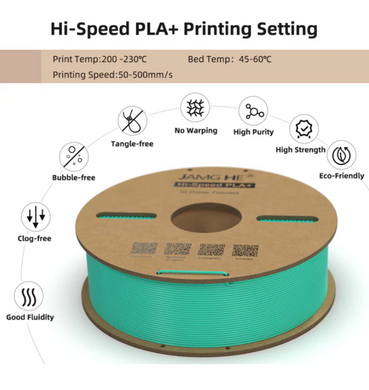 Філамент Jamg He Hi-Speed PLA Plus 3D-Printer Filament 1,75 мм 1 кг помаранчевий