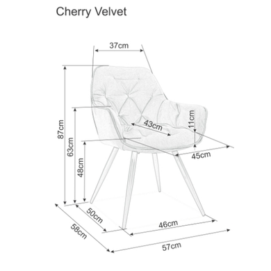 Стул мягкий со спинкой матовый Signal Cherry Velvet Bluvel 48 желтый
