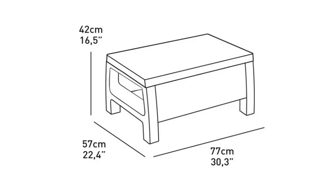 Столик небольшой пластиковый для сада Keter Corfu Table графит 241945