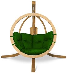 Крісло-гойдалка з дерева кокон садовий Timber Plus O-Zone зелена 003556