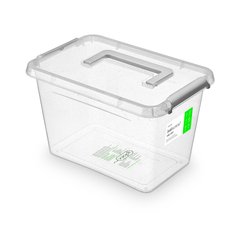 Антибактериальный пластиковый контейнер с микрочастицами серебра 6.5 л 29.5 х 20 х 18.5 см ручка Orplast 1333