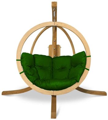 Крісло-гойдалка з дерева кокон садовий Timber Plus O-Zone зелена 003556