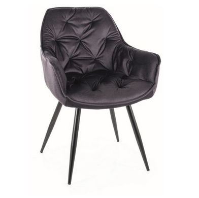Крісло м'ягке зі спинкою Signal Cherry Velvet Monolith Bluvel 97 темно - сірий вельвет чорні ніжки
