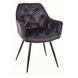 Крісло м'ягке зі спинкою Signal Cherry Velvet Monolith Bluvel 97 темно - сірий вельвет чорні ніжки