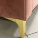 Розовая двуспальная кровать велюр Signal Monako Velvet 160Х200 см с золотыми ножками в стиле модерн