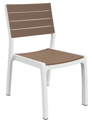 Садовий стілець пластиковий для саду, тераси, балкона і патіо Keter Harmony білий/капучіно 230685