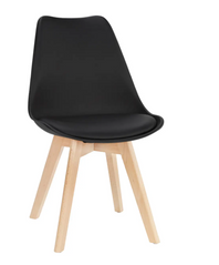 Стильное кресло Signal MARK сиденье из экокожи черное/ деревянные ножки