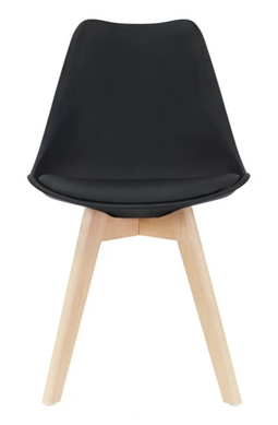 Стильне крісло Signal MARK сидіння з екошкіри чорне/дерев'яні ніжки
