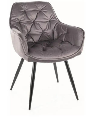 Кресло мягкое со спинкой Signal Cherry Velvet Monolith Bluvel 85 светло-серый вельвет черные ножки