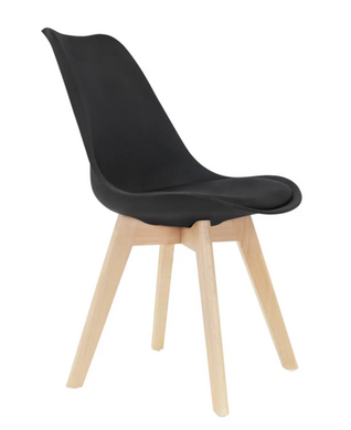 Стильне крісло Signal MARK сидіння з екошкіри чорне/дерев'яні ніжки