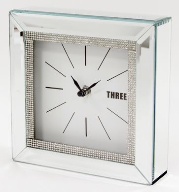 Настільний квадратний годинник модерн дзеркальний 18х18 см