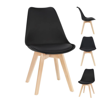 Стильное кресло Signal MARK сиденье из экокожи черное/ деревянные ножки