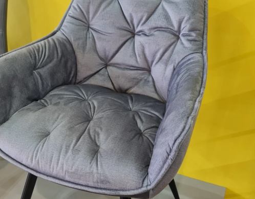 Кресло мягкое со спинкой Signal Cherry Velvet Monolith Bluvel 85 светло-серый вельвет черные ножки