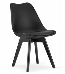 Стильное кресло Signal MARK сиденье из экокожи черное/черные деревянные ножки