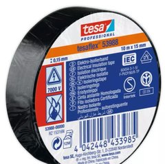 Изоляционная лента 5000В ПВХ 10м x 15мм черная Tesa HXC53988