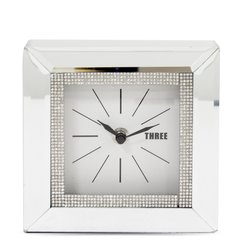 Настільний квадратний годинник модерн дзеркальний 15х15 см