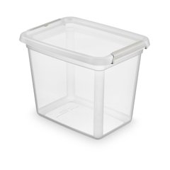Универсальный пластиковый контейнер для хранения с клипсами 20 л 28x38x31 см BaseStore 2532