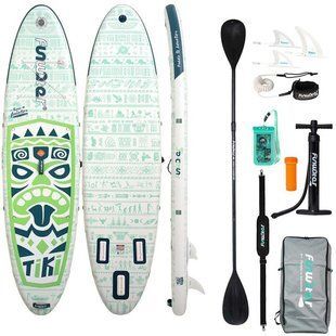 Набор доска SUP надувная FunWater Tiki зелёная 3,2 м SUPFW05D SUPFW05D фото