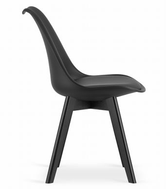 Стильне крісло Signal MARK сидіння з екошкіри чорне/чорні дерев'яні ніжки