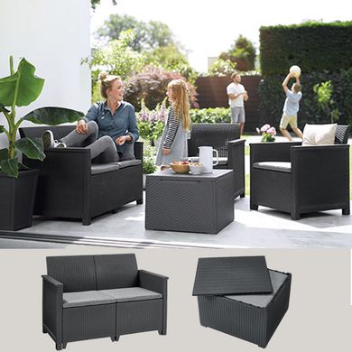 Комплект пластиковой садовой мебели Keter Elodie 5 Seater Sofa Set 253923 графит