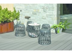 Комплект мебели в стиле корзин 4 стула, 1 стол Prosperplast Uniqubo Set5 серый  IKUBS5-405U