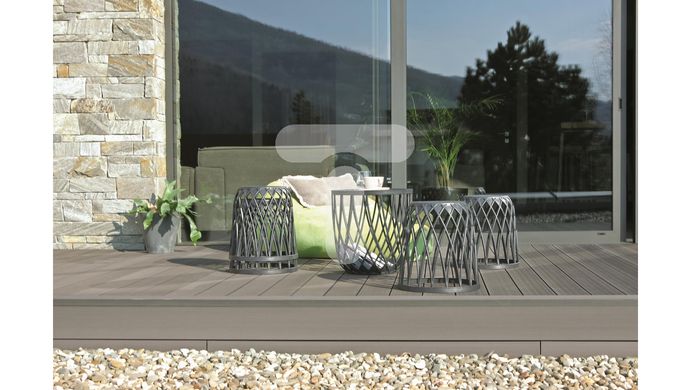Комплект мебели в стиле корзин (4 стула+стол) PROSPERPLAST UNIQUBO SET5 серый