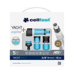 Поливочний набір Cellfast YACHT MINI™ ATSV™ 3/8" 15 м 5 шаровий + з'єднувачі ERGO 13-391