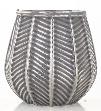 Декоративний скляний підсвічник сріблястий