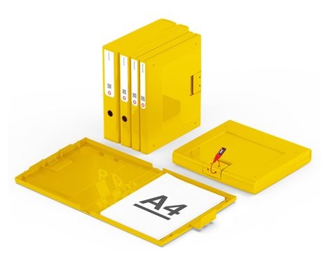 Папка А4 быстрошиватель для бумаг 803 NewBinder 35 Folder slate 27x32 см желтая