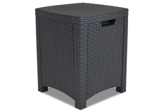 Набор мебели пластиковой из техноротанга Bica Set Lido Terrace Box со столом - сундуком графит 2-местный 9121.4