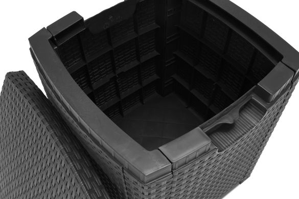 Набір меблів пластикових з техноротангу Bica Set Lido Terrace Box зі столом - скринею графіт 2 -місний 9121.4
