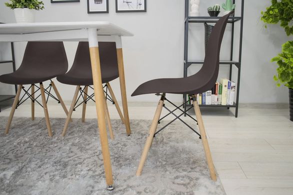 Пластиковый кухонный разборной стул со спинкой Signal Osaka коричневый