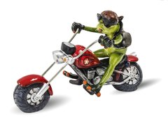 декоративна фігурка жаба мотоцикліст 121421