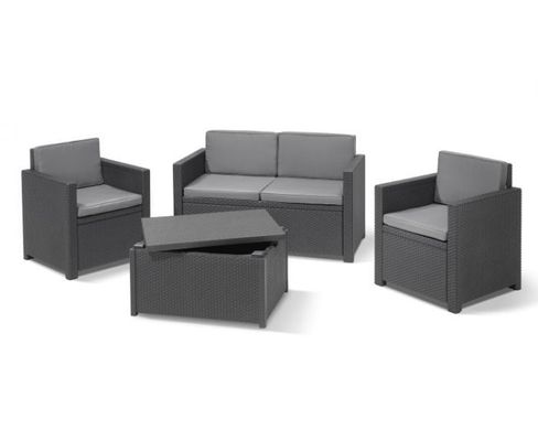 Пластиковая мебель для сада Monaco set графитовая Keter 216779
