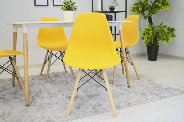 Пластиковий кухонний розбірний стілець зі спинкою Osaka жовтий