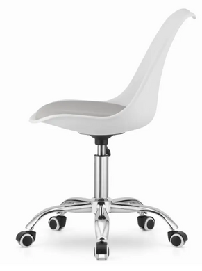 Поворотний стілець білий-сірий, що крутиться зі спинкою ALBA