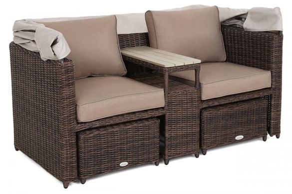 Садовый диван с балдахином Michigan Brown Mat / Brown Melange