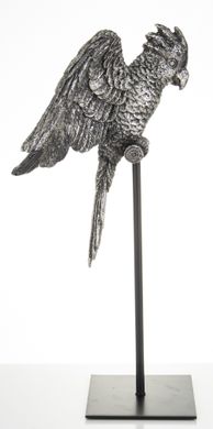 Статуэтка фигурка Попугай серебряного цвета 35 см