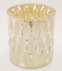 Декоративна скляна вазочка із золотою внутрішньою обробкою 117490