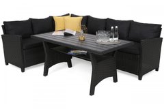 Набор садовой мебели (угловой диван + стол) Home Garden LAGOS Dark Grey пластиковый с подушками