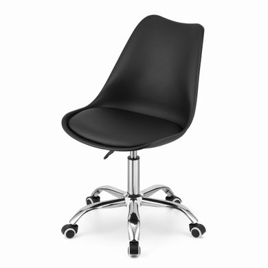 Поворотный стул черный, крутящийся со спинкой ALBA