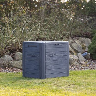 Ящик-скриня садовий для зберігання Prosperplast Woodebox 46 х 58,5 х 55 см антрацит MBWL140-S433