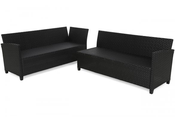 Набір садових меблів (кутовий диван + стіл) Home Garden LAGOS Dark Grey пластиковий з подушками