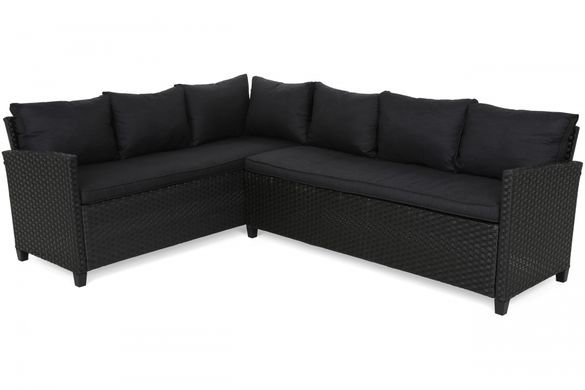 Набір садових меблів (кутовий диван + стіл) Home Garden LAGOS Dark Grey пластиковий з подушками