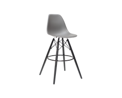 Барний пластиковий стілець Lamal сірий на чорних дерев' яних ніжках