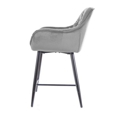 Полубарный стул Signal Cherry H-2 Velvet серый / черный Bluvel 14